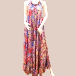 KARMA Hwy. Ruffle Clr. Flowy Maxi Dress OS New
